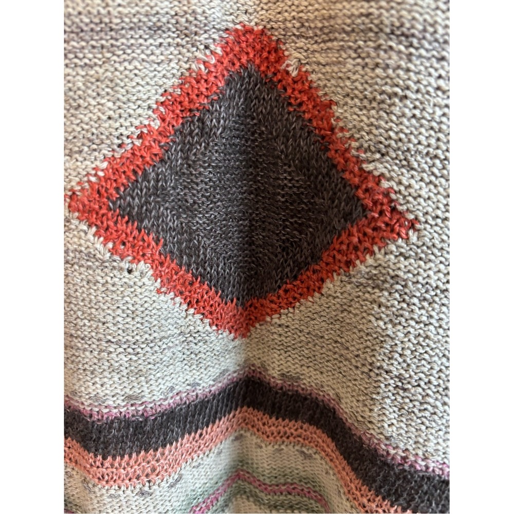 Ralph Lauren Hand Knit Southwestern Poncho Neutrals Earth Tones Desert Aunt - Picture 8 of 9